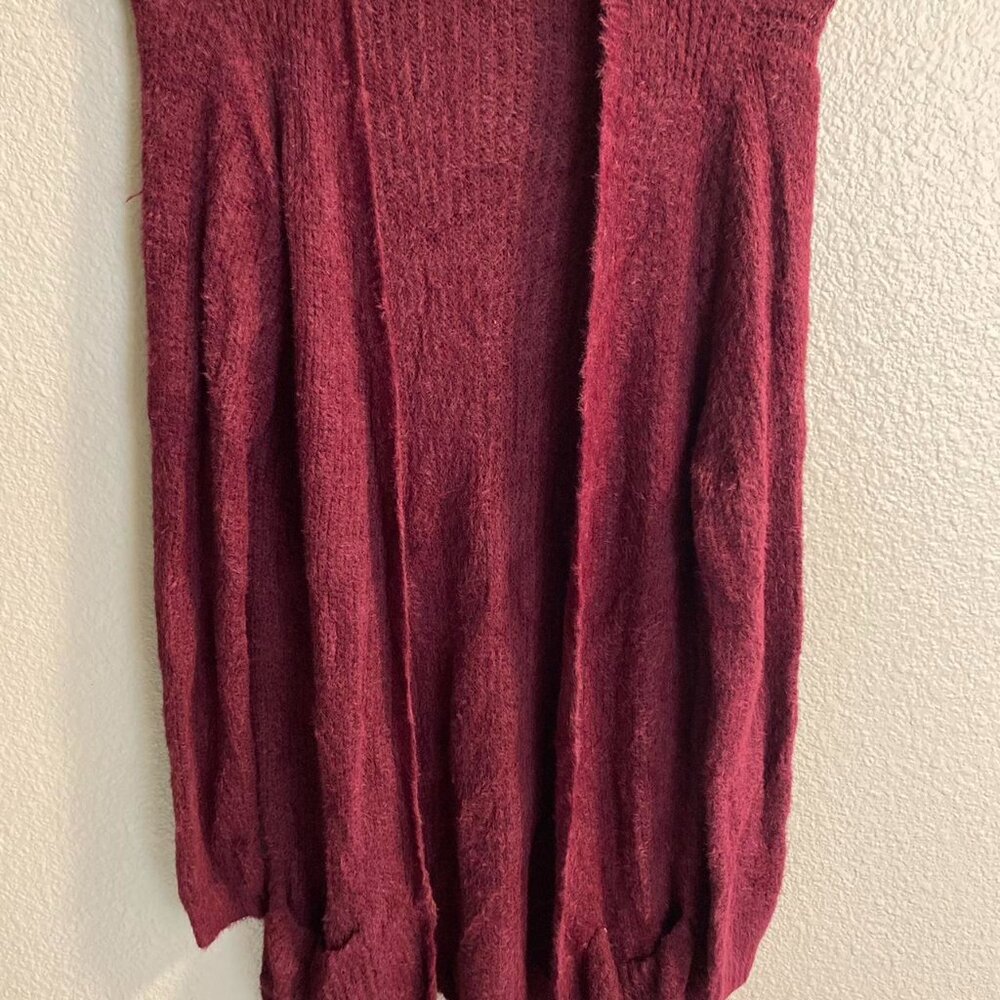 Women's Burgundy Cardigan with pockets